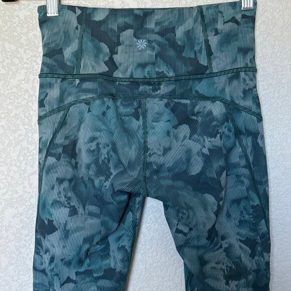 Athleta Rainier Tight Spliced Floral Minimalistic Grey Green Extra Small XS - Picture 9 of 11